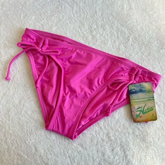 Hobie Pink Bikini Bottoms Side Ties Large NEW - Picture 1 of 7